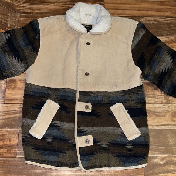 Vintage Lawless by Ardney Leather Suede Shearling Ranch Jacket Size Medium - Picture 2 of 12